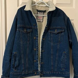 Refinery Republic Blue Denim Jacket with Sherpa Lining